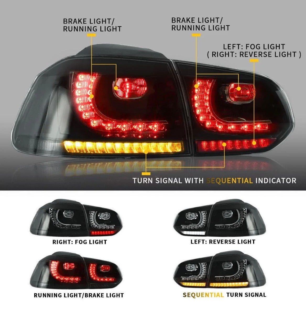 MK6 Golf VLAND dynamic Tail lights