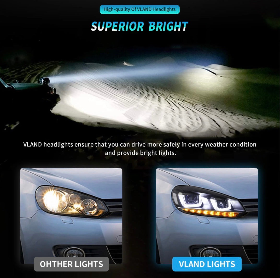 MK6 Golf VLAND Headlights