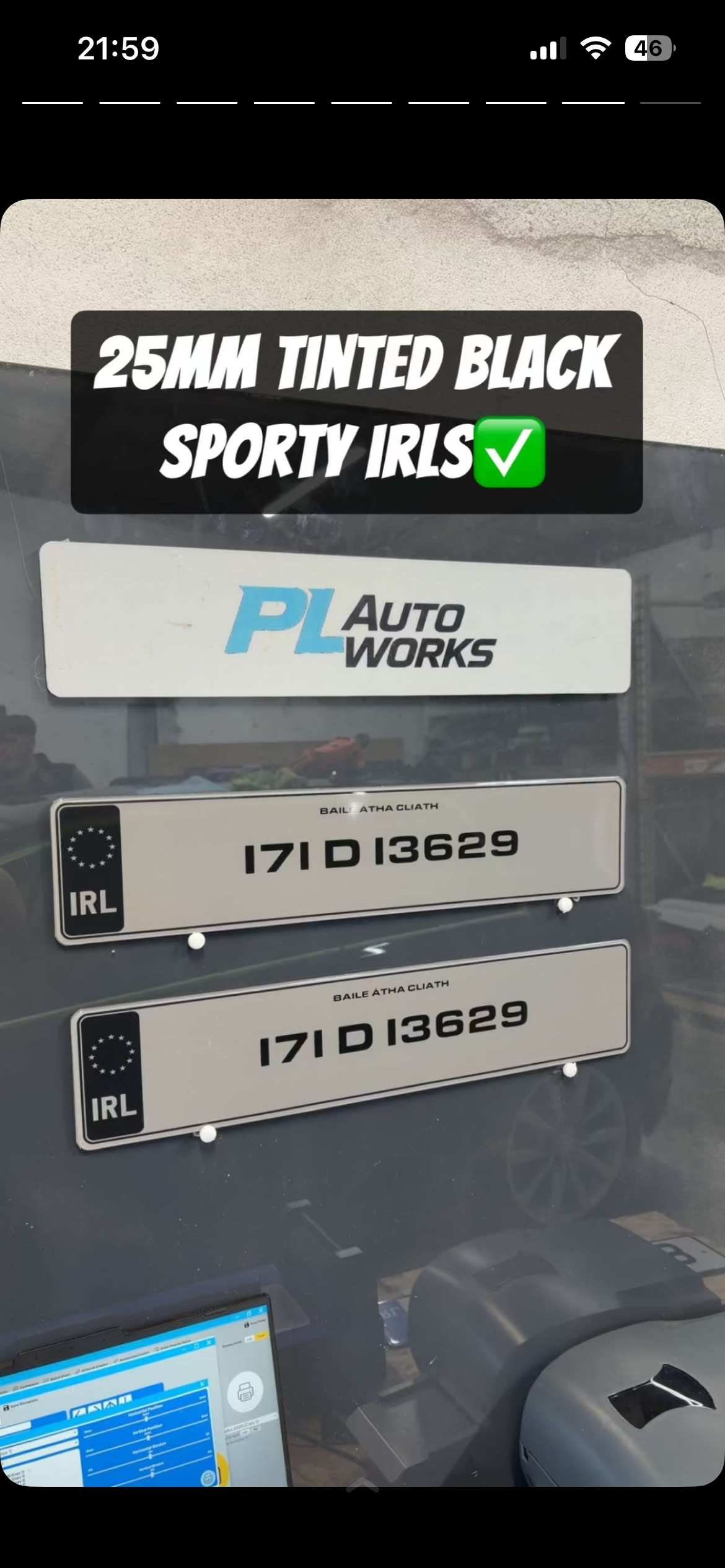 Tinted sporty IRL plates black