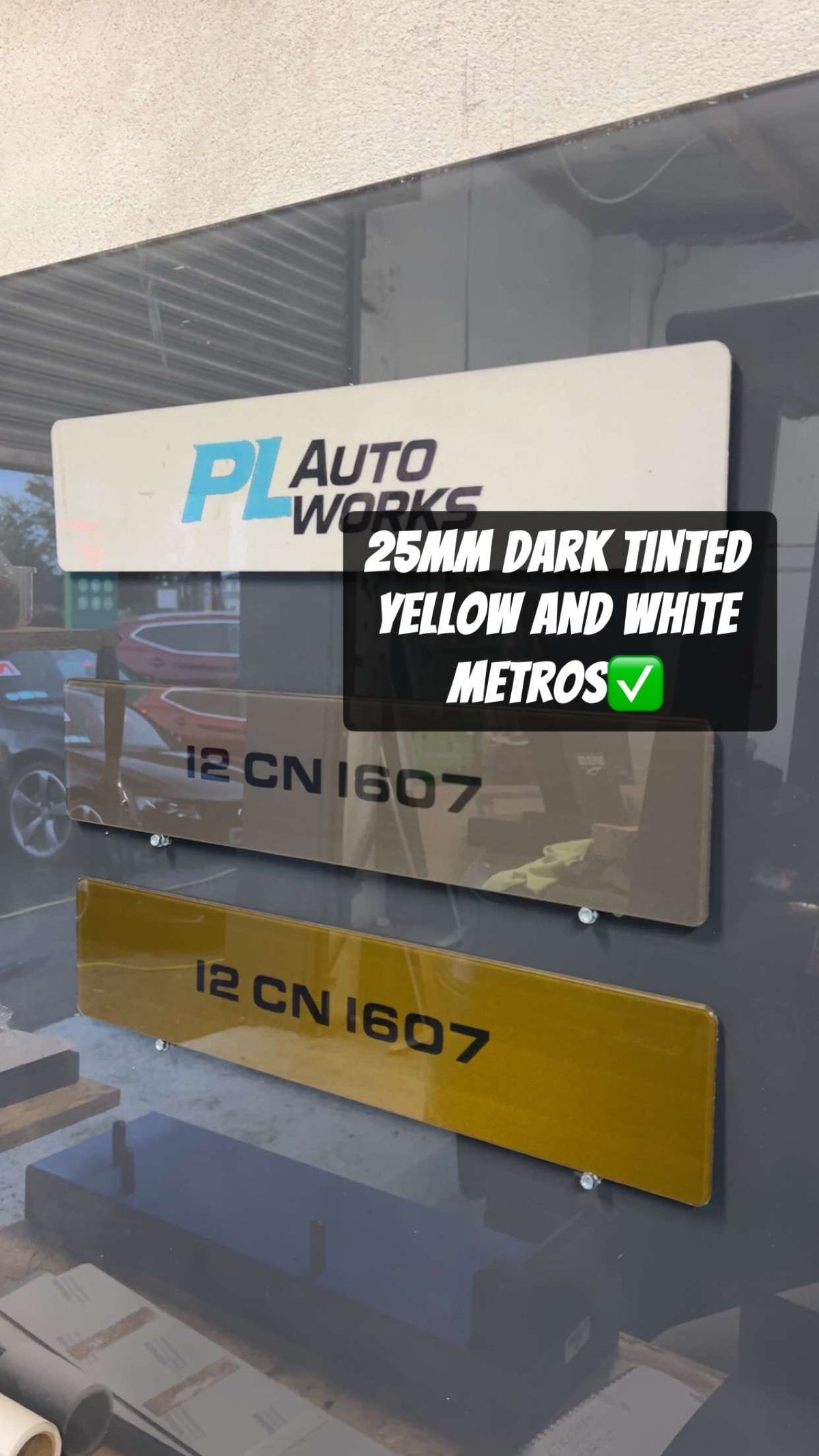 Dark tinted white and yellow metros 25mm